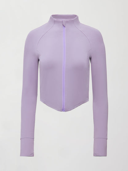 Carbon38 | Mock Neck Corset Zip Top in Melt - Lavender Grey