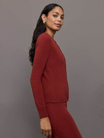 Carbon38 | Monroe Cashmere Cardigan - Burgundy