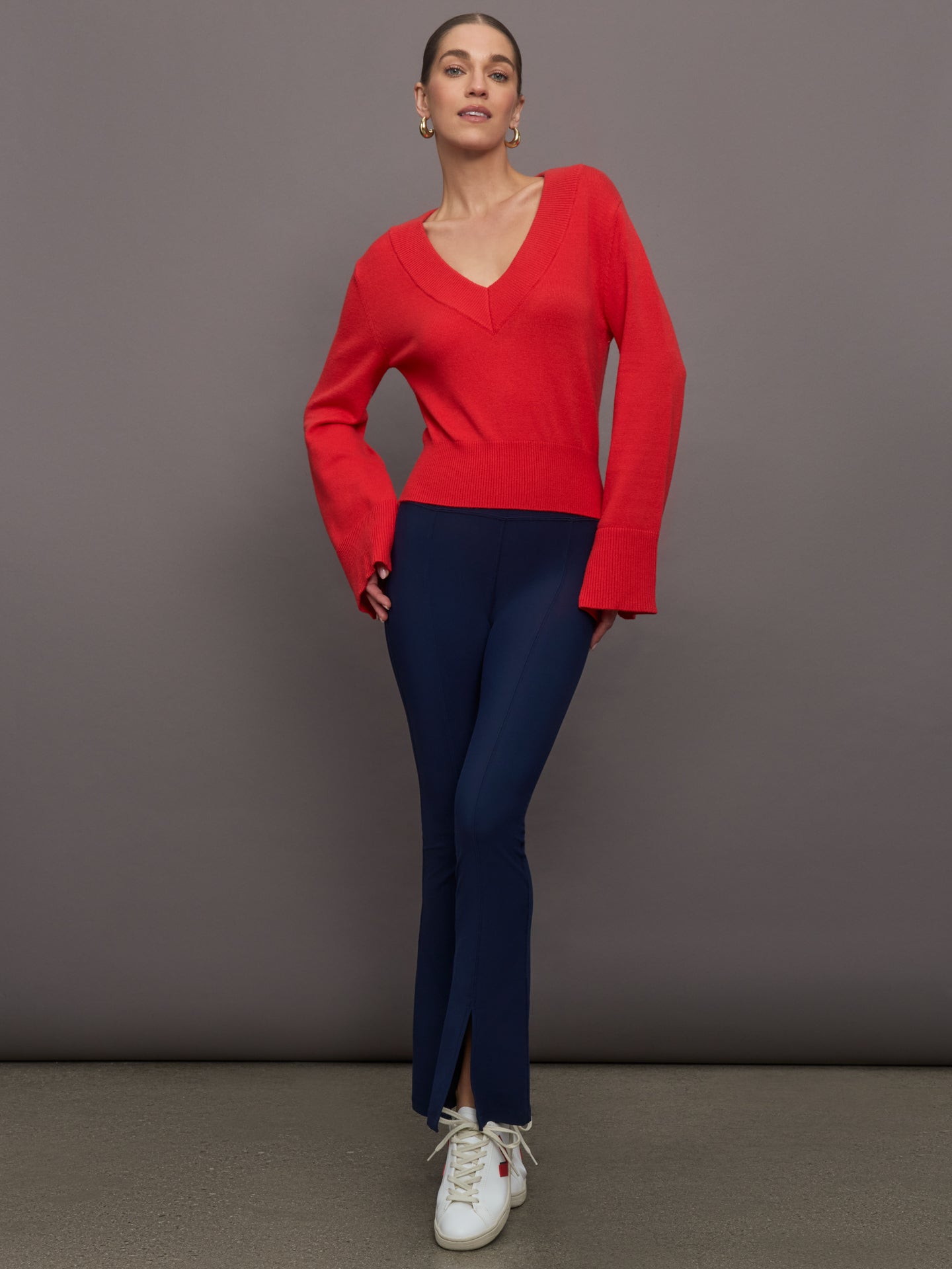Carbon38 | Bell Sleeve Off Shoulder Sweater - Bittersweet