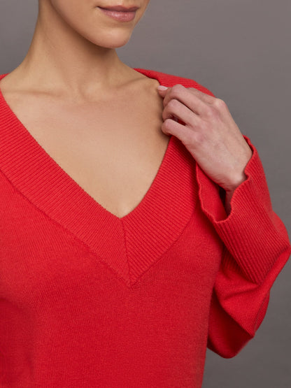 Carbon38 | Bell Sleeve Off Shoulder Sweater - Bittersweet