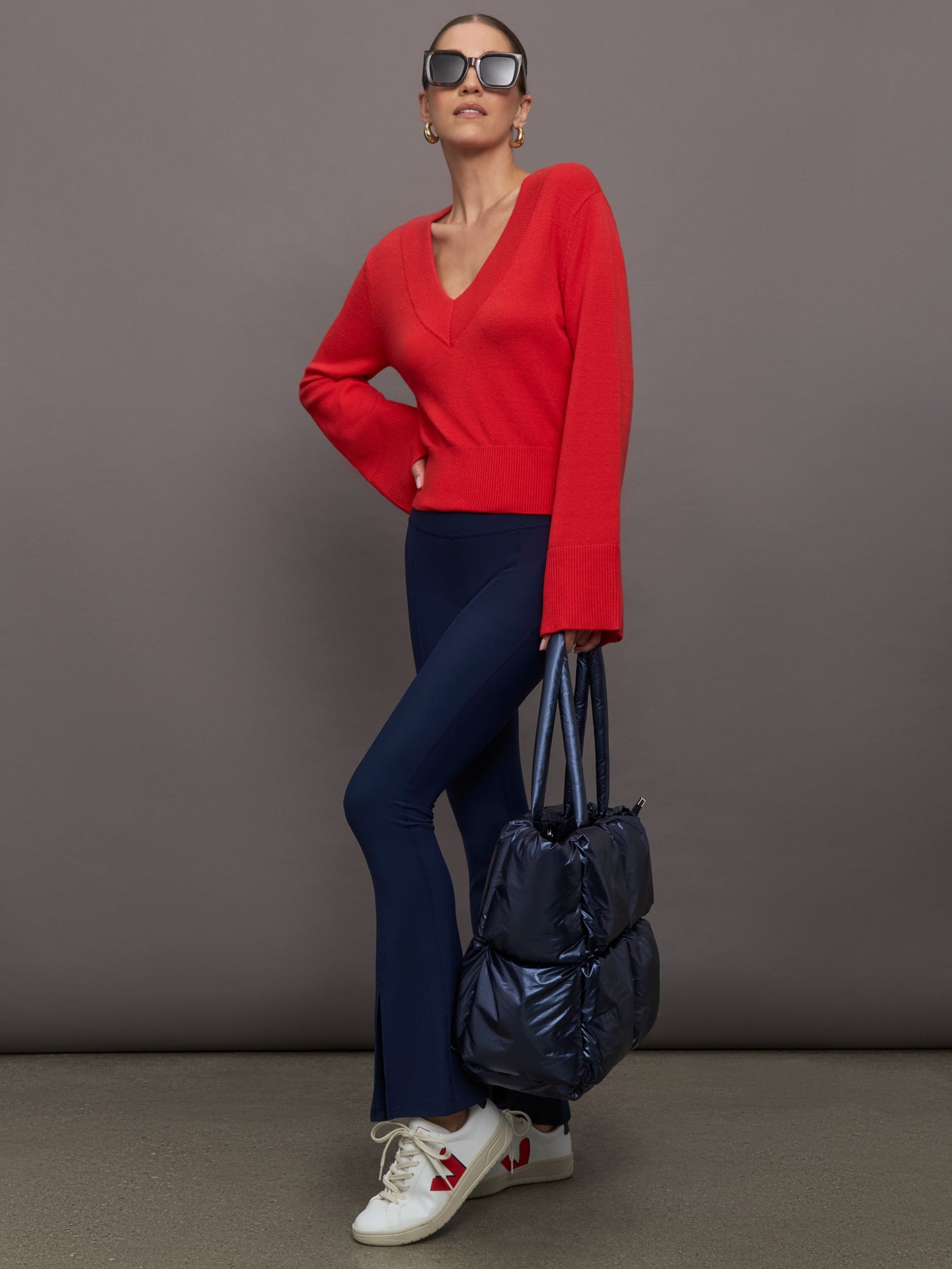 Carbon38 | Bell Sleeve Off Shoulder Sweater - Bittersweet