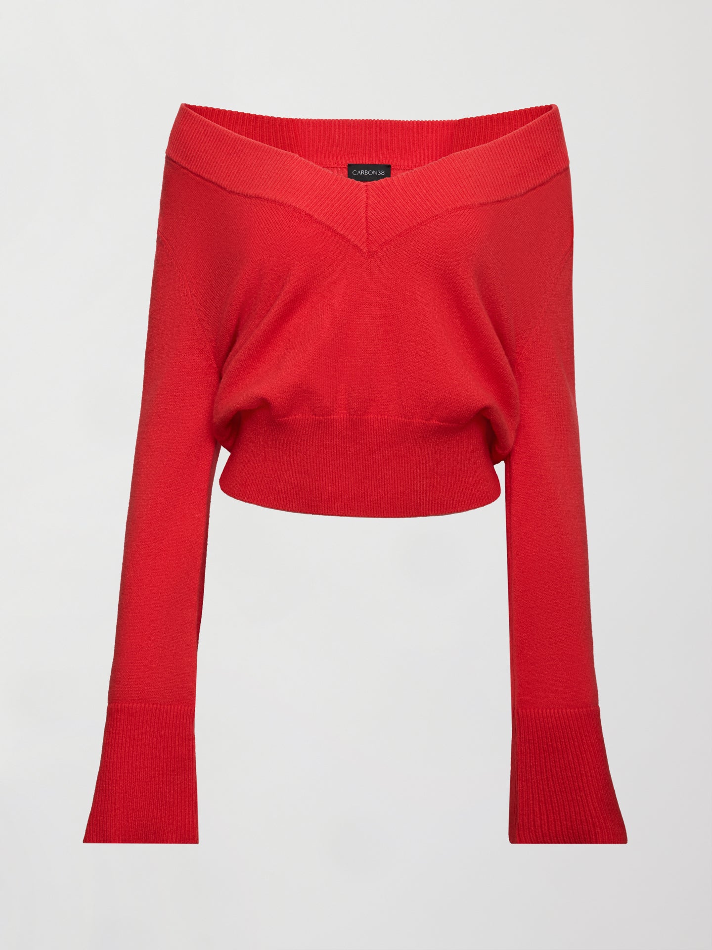 Carbon38 | Bell Sleeve Off Shoulder Sweater - Bittersweet