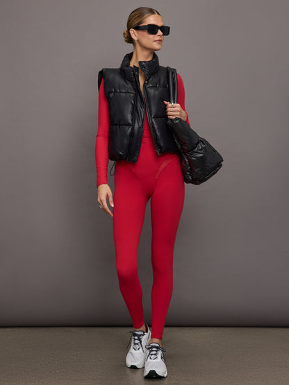 Carbon38 | Long Sleeve Wrap Top in Melt - Crimson Red