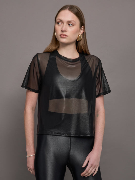 Carbon38 | Liquid Mesh Tee Shirt - Black
