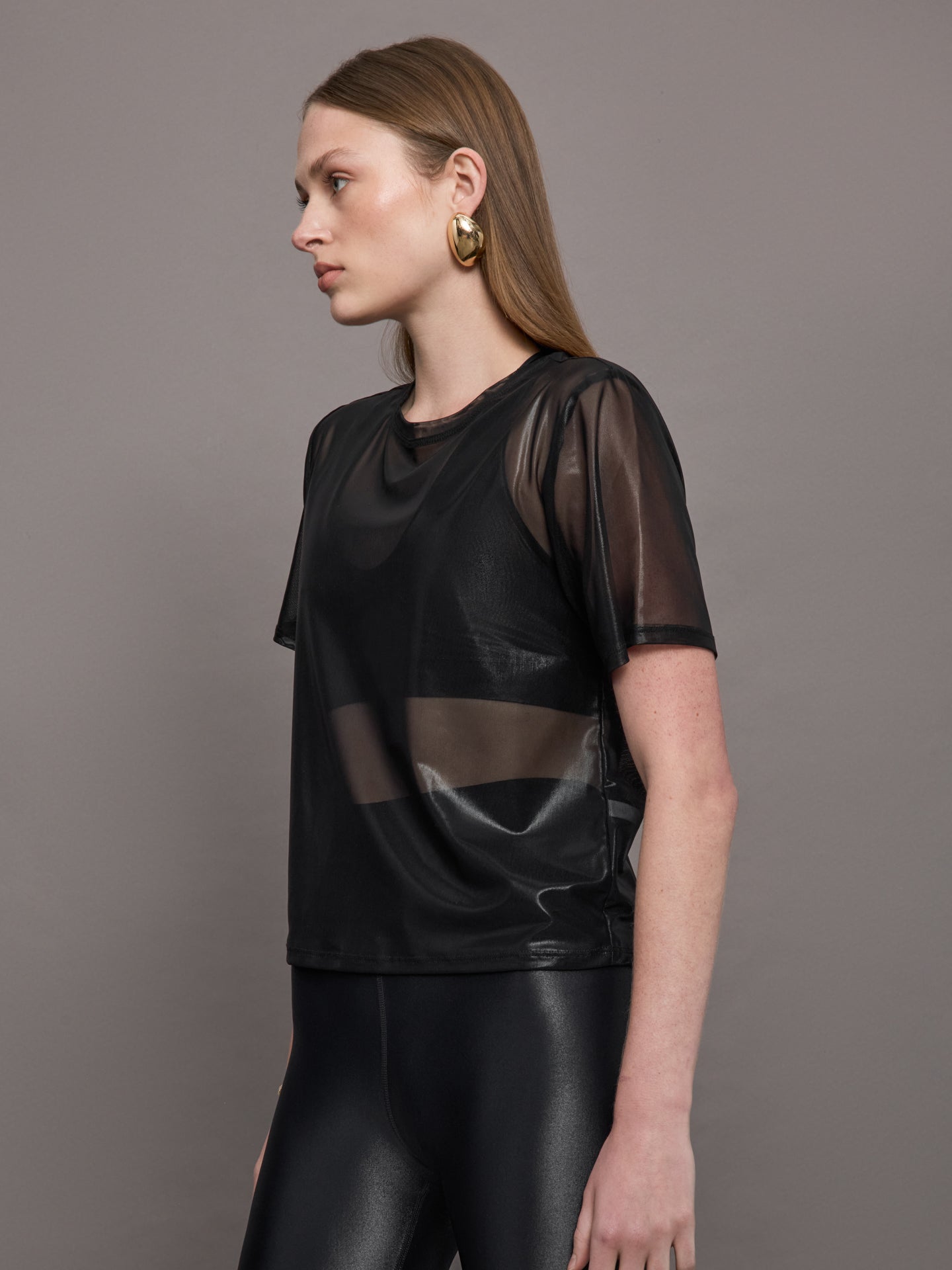 Carbon38 | Liquid Mesh Tee Shirt - Black