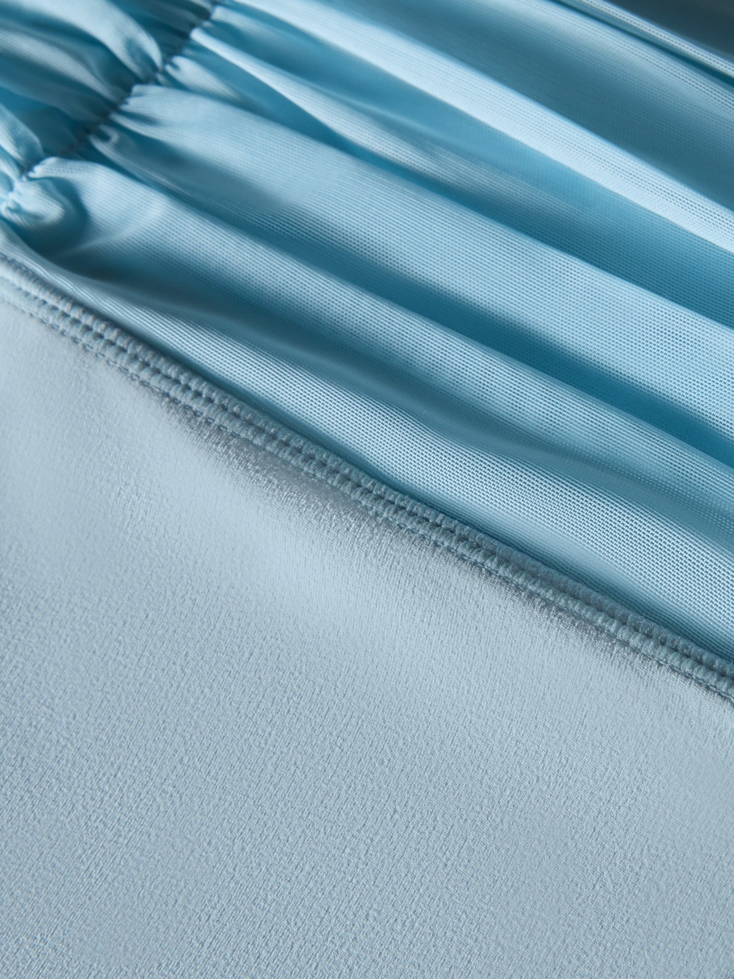 Carbon38 | Ruched Mesh Long Sleeve Top in Melt - Sky Blue