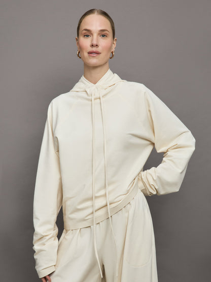 Carbon38 | Oversized Raglan Sleeve Hooded Top - Cream