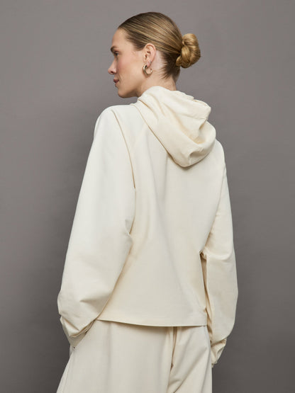 Carbon38 | Oversized Raglan Sleeve Hooded Top - Cream