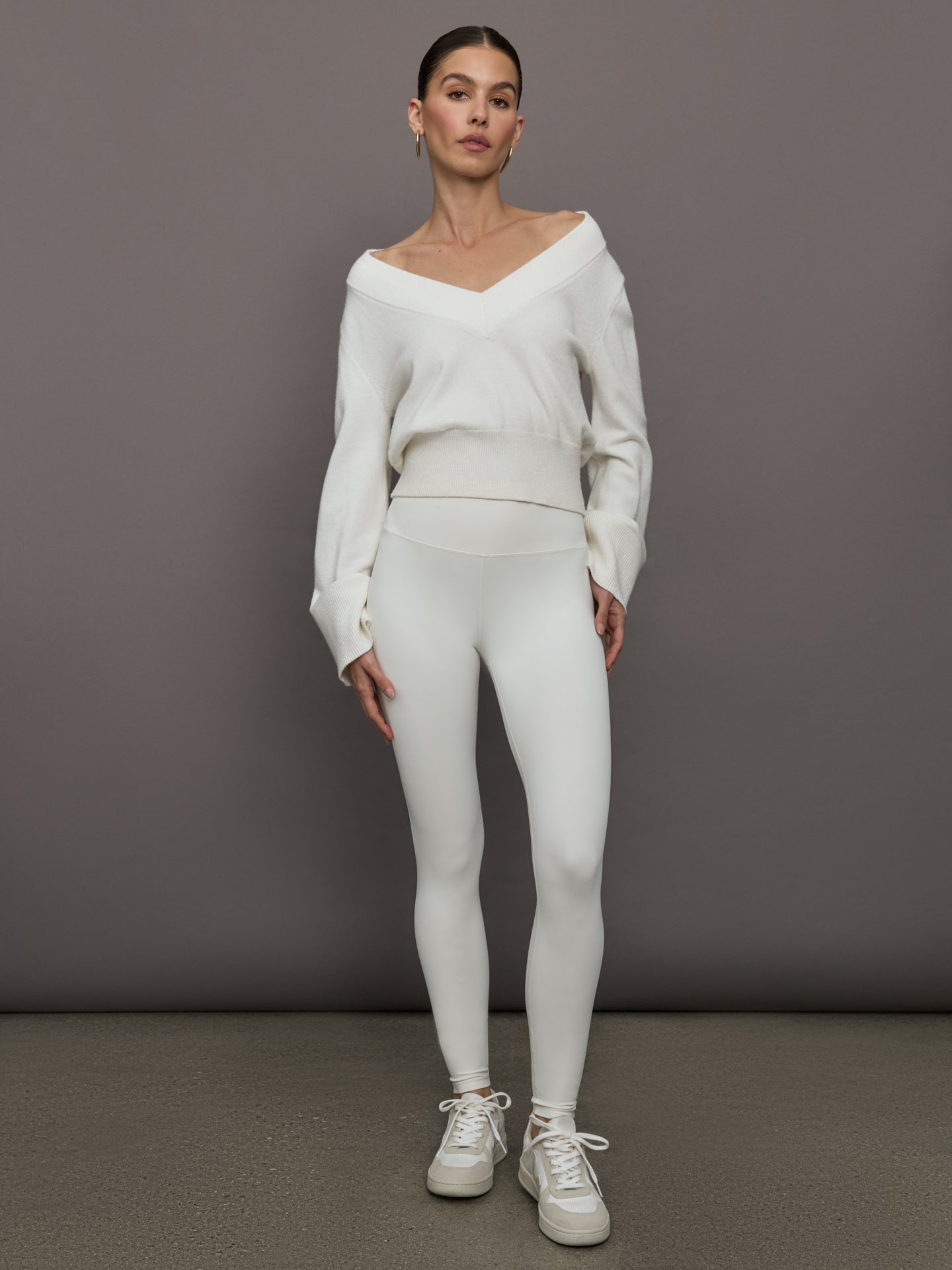 Carbon38 | Bell Sleeve Off Shoulder Sweater - Cloud Dancer