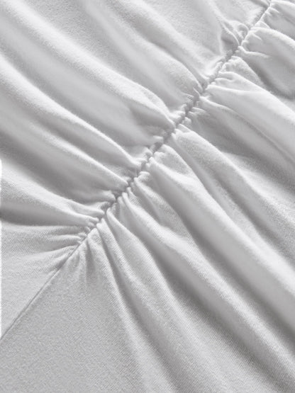 Carbon38 | Short Sleeve Ruched Front Tee - White