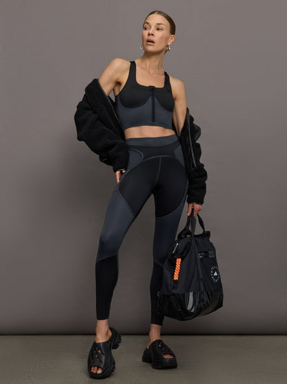 Carbon38 | aSMC Two-Tone Zipped Crop - Black/Carbon