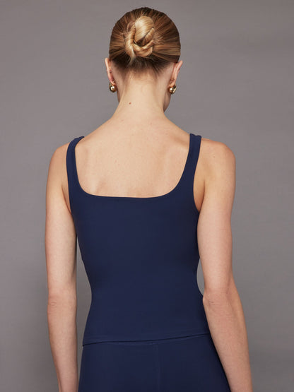 Carbon38 | Wide Scoop Bra Tank in Melt - Navy Blazer