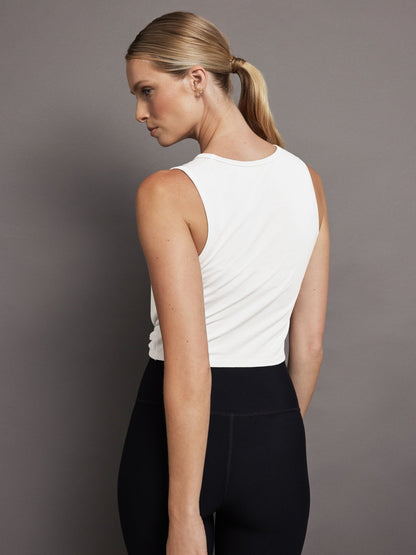 Carbon38 | Front Twist Tank - White