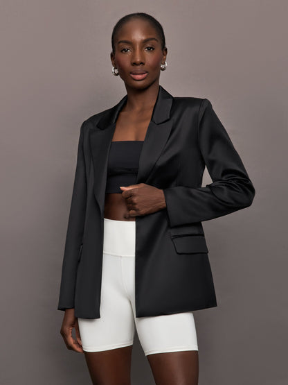 Carbon38 | Satin Blazer - Black