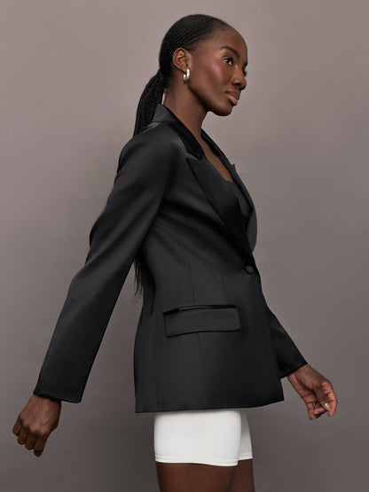 Carbon38 | Satin Blazer - Black