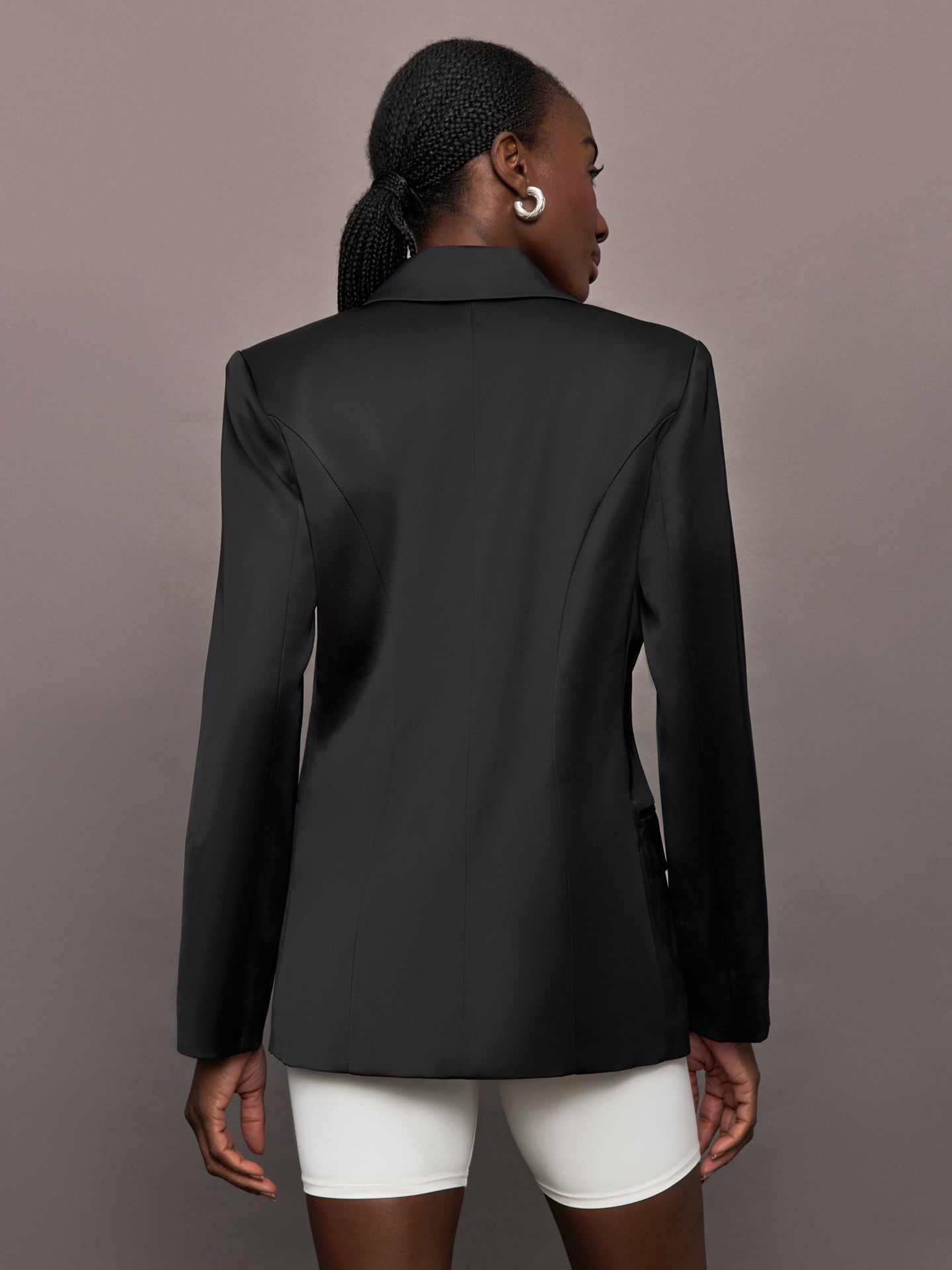 Carbon38 | Satin Blazer - Black