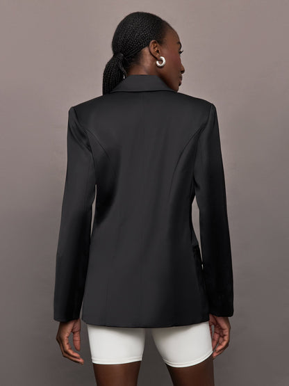 Carbon38 | Satin Blazer - Black