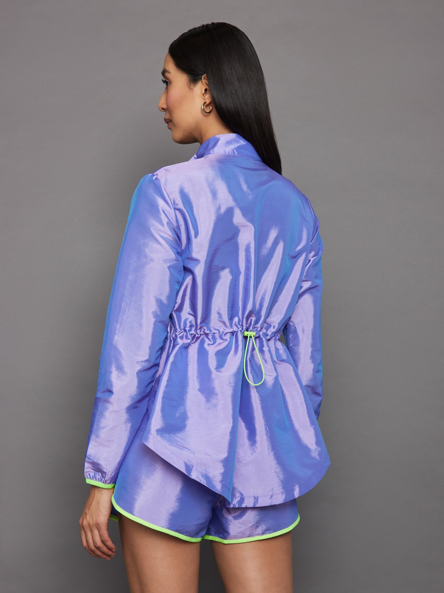 Carbon38 | Iridescent Nylon Jacket - Sweet Lavender/ Acid Lime
