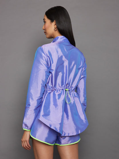 Carbon38 | Iridescent Nylon Jacket - Sweet Lavender/ Acid Lime