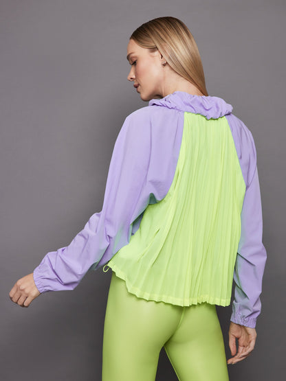 Carbon38 | Pleated Back Running Jacket - Sweet Lavender / Acid Lime