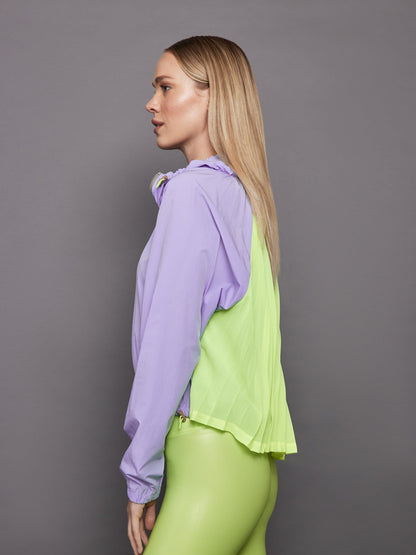 Carbon38 | Pleated Back Running Jacket - Sweet Lavender / Acid Lime