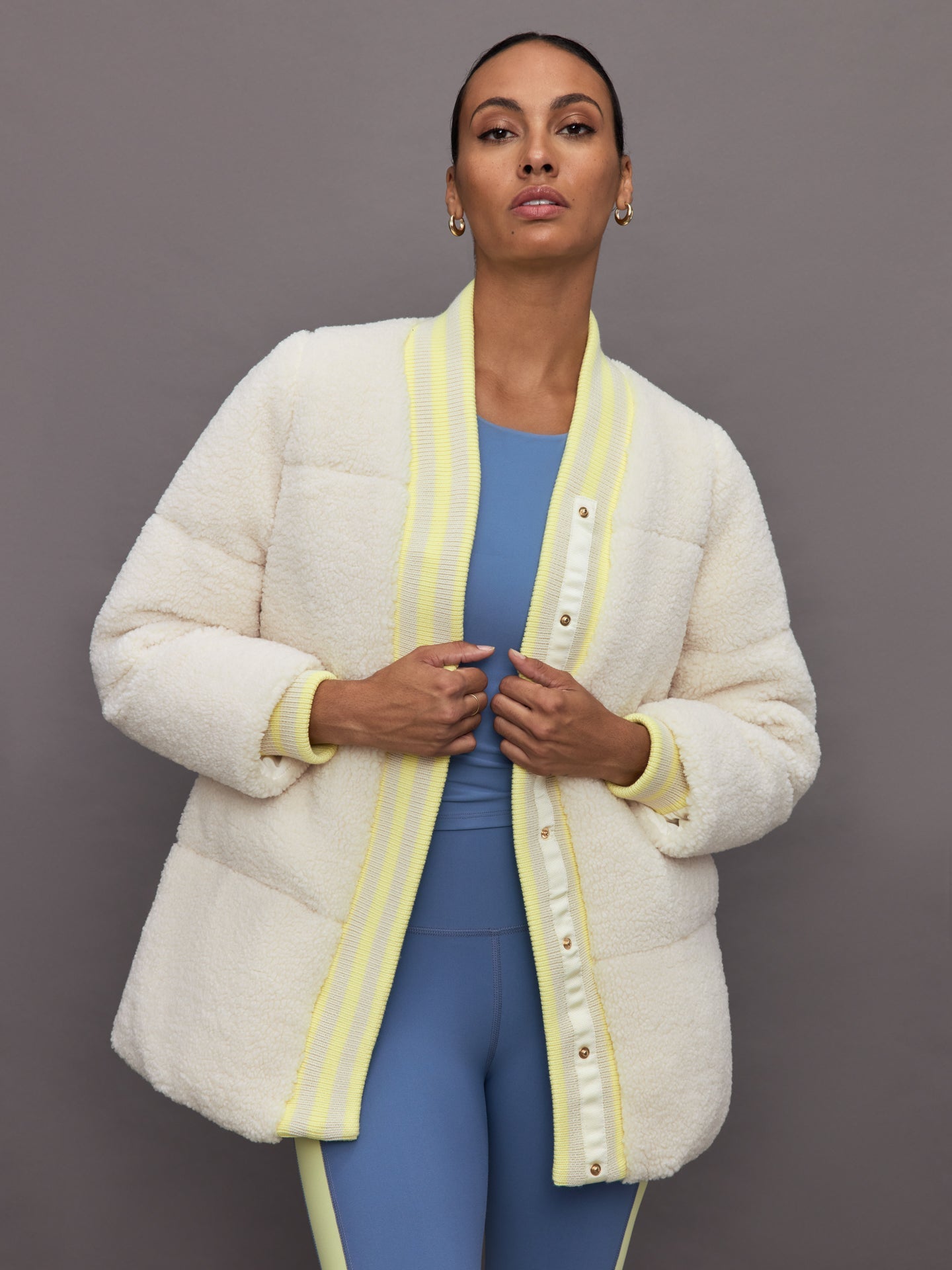 Carbon38 | Sherpa Puffer Jacket - Natural Sherpa