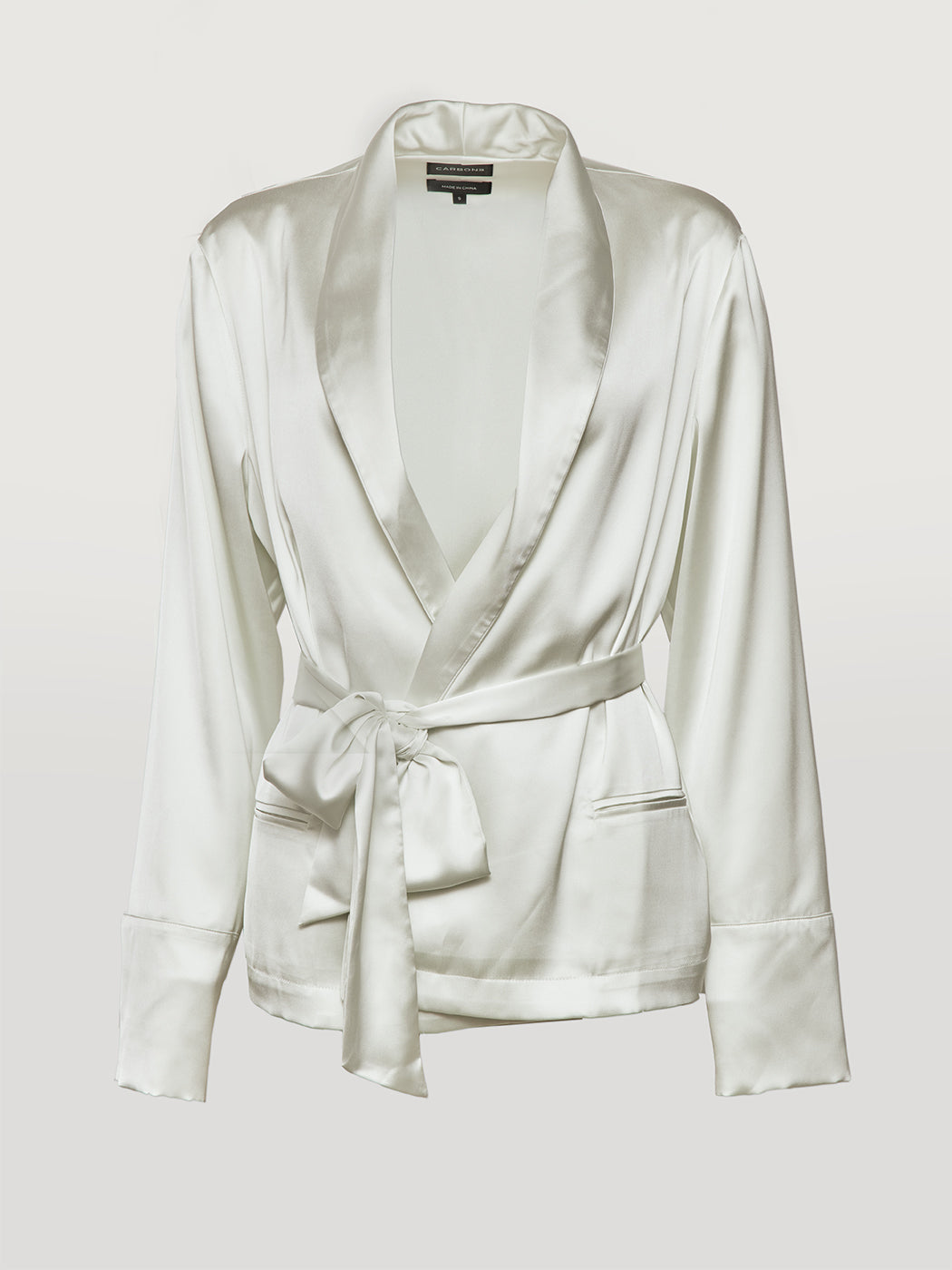 Carbon38 | Satin Smoking Jacket - Ivory