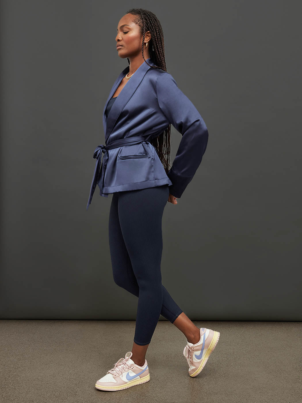 Carbon38 | Satin Smoking Jacket - Evening Blue