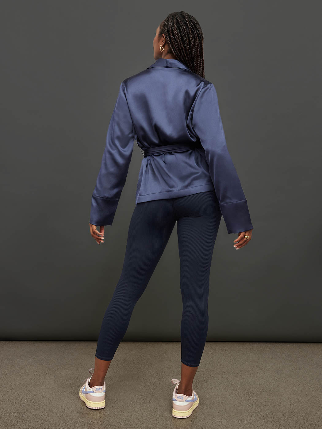Carbon38 | Satin Smoking Jacket - Evening Blue