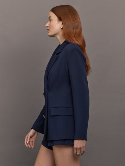 Carbon38 | Double Breasted Blazer in Scuba - Navy