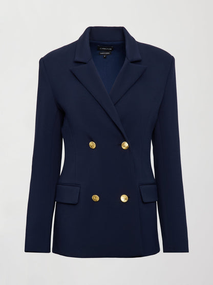 Carbon38 | Double Breasted Blazer in Scuba - Navy