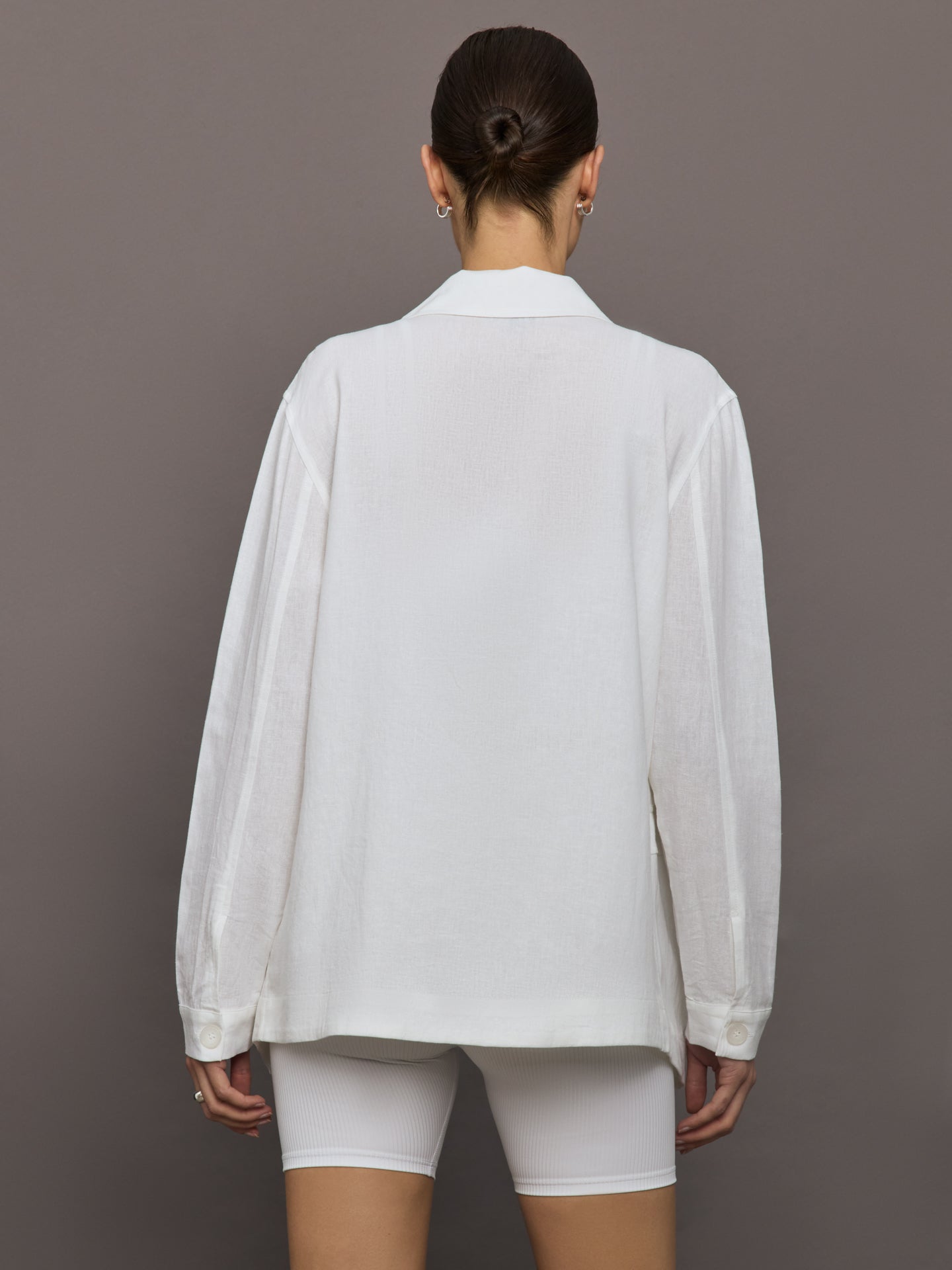 Carbon38 | Linen Shirt Jacket - White