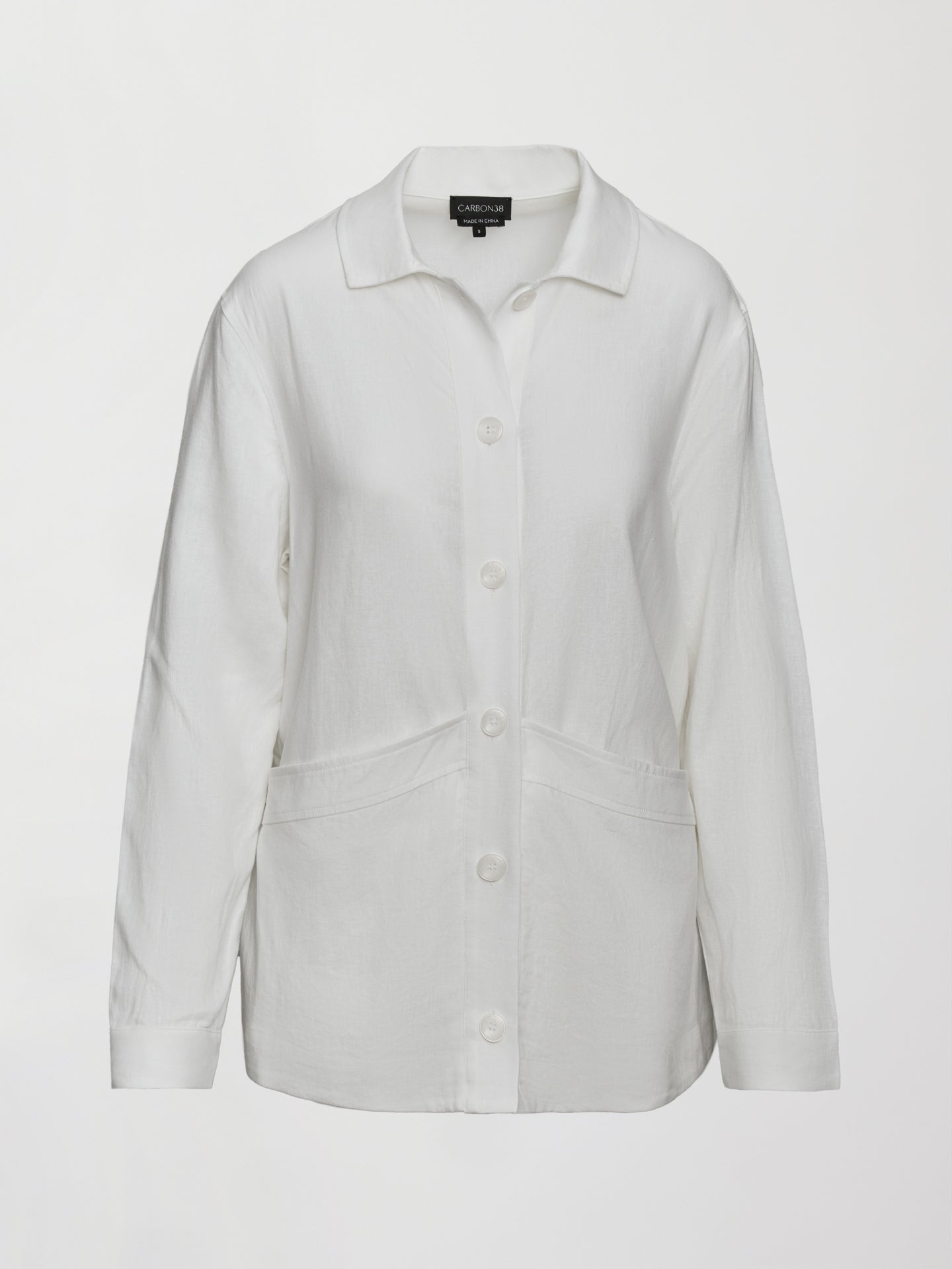 Carbon38 | Linen Shirt Jacket - White