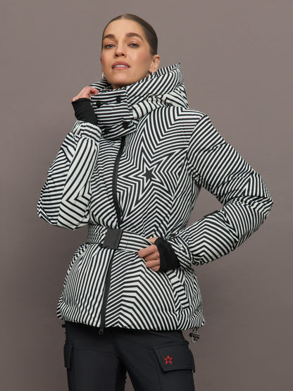 Carbon38 | Candice Ski Parka - Warped Star Print Black/Snow White