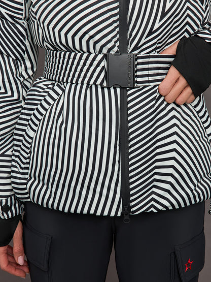 Carbon38 | Candice Ski Parka - Warped Star Print Black/Snow White