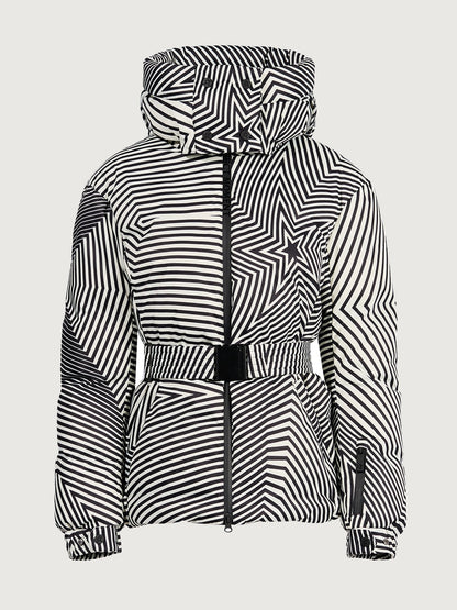 Carbon38 | Candice Ski Parka - Warped Star Print Black/Snow White