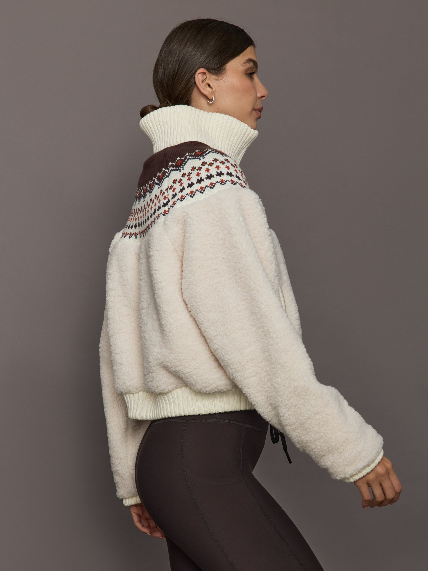 Carbon38 | Fairisle Sherpa Jacket - Natural