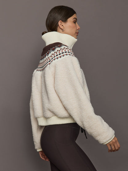 Carbon38 | Fairisle Sherpa Jacket - Natural