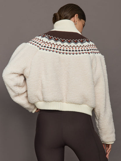 Carbon38 | Fairisle Sherpa Jacket - Natural