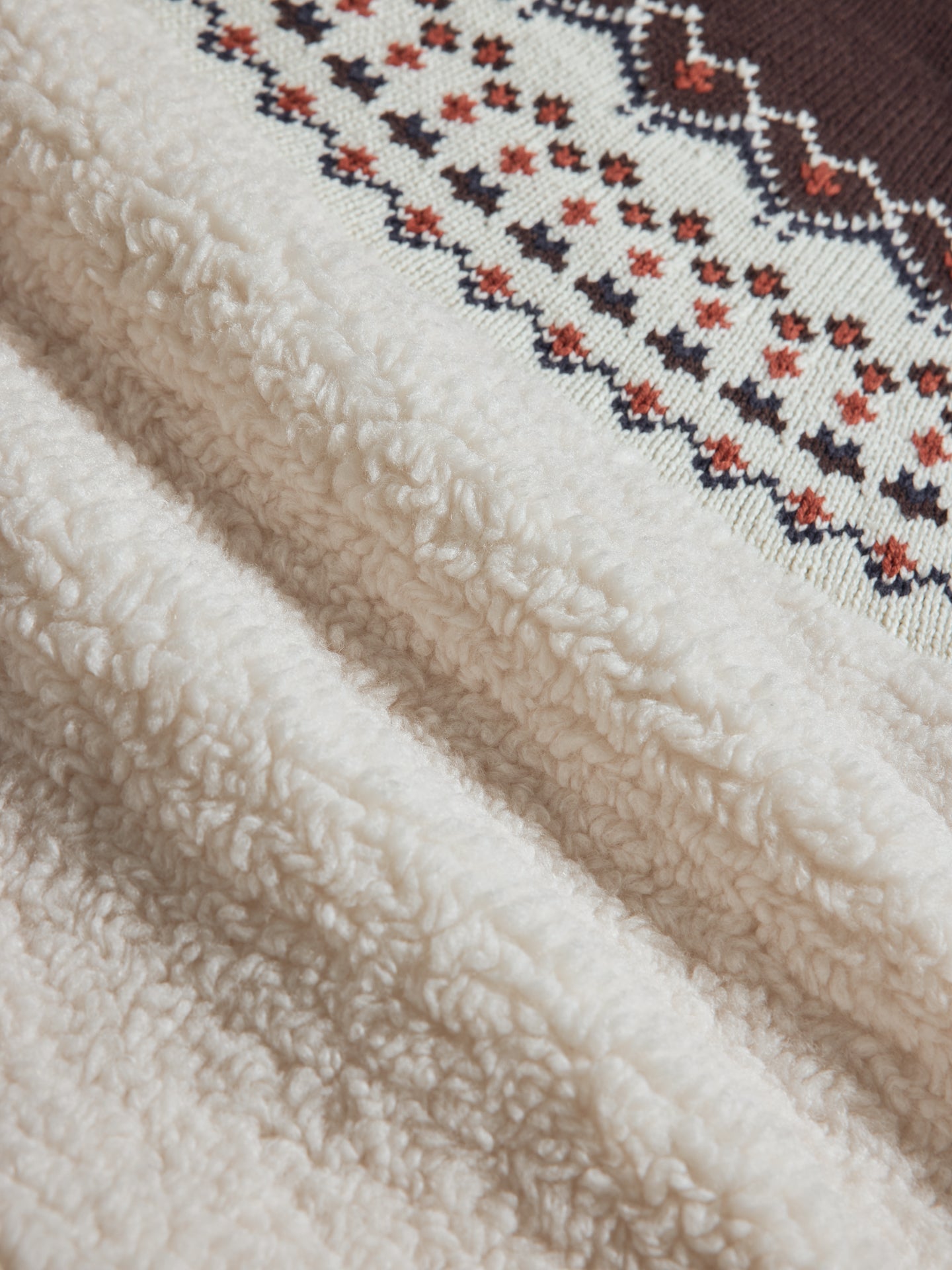 Carbon38 | Fairisle Sherpa Jacket - Natural