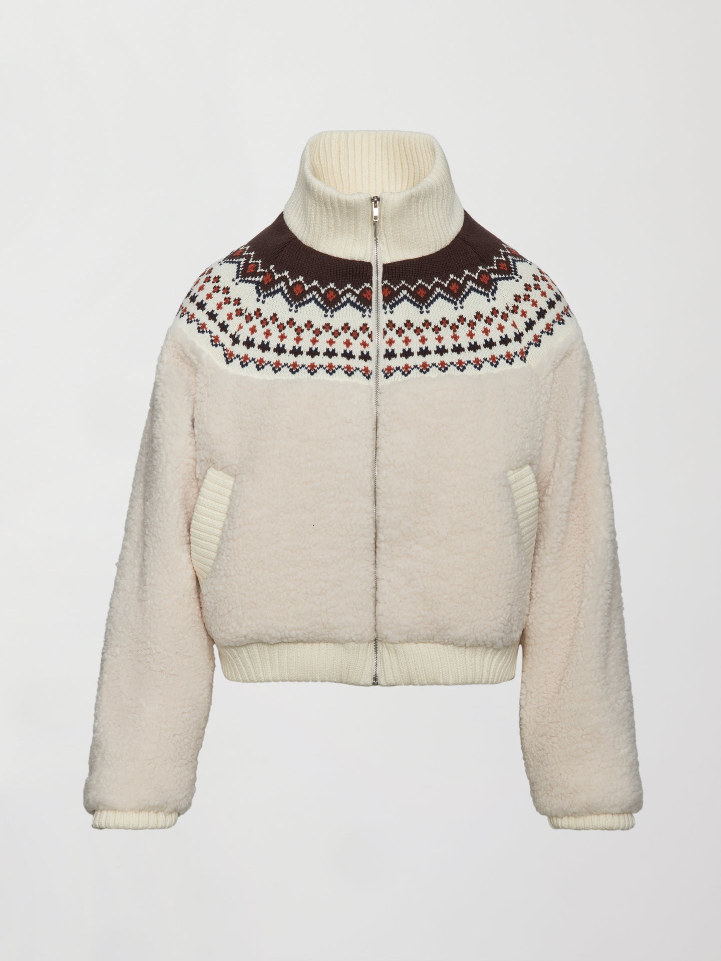 Carbon38 | Fairisle Sherpa Jacket - Natural