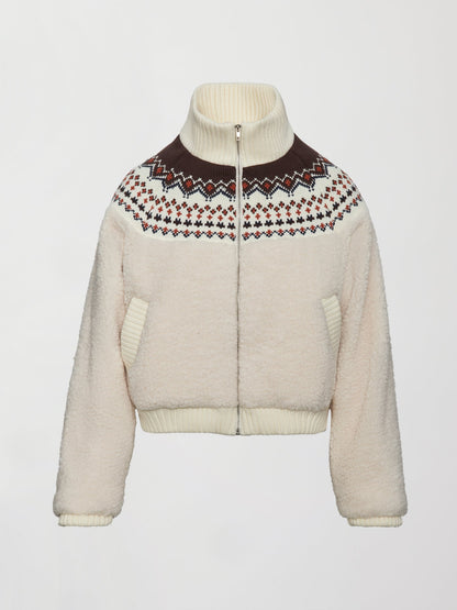 Carbon38 | Fairisle Sherpa Jacket - Natural