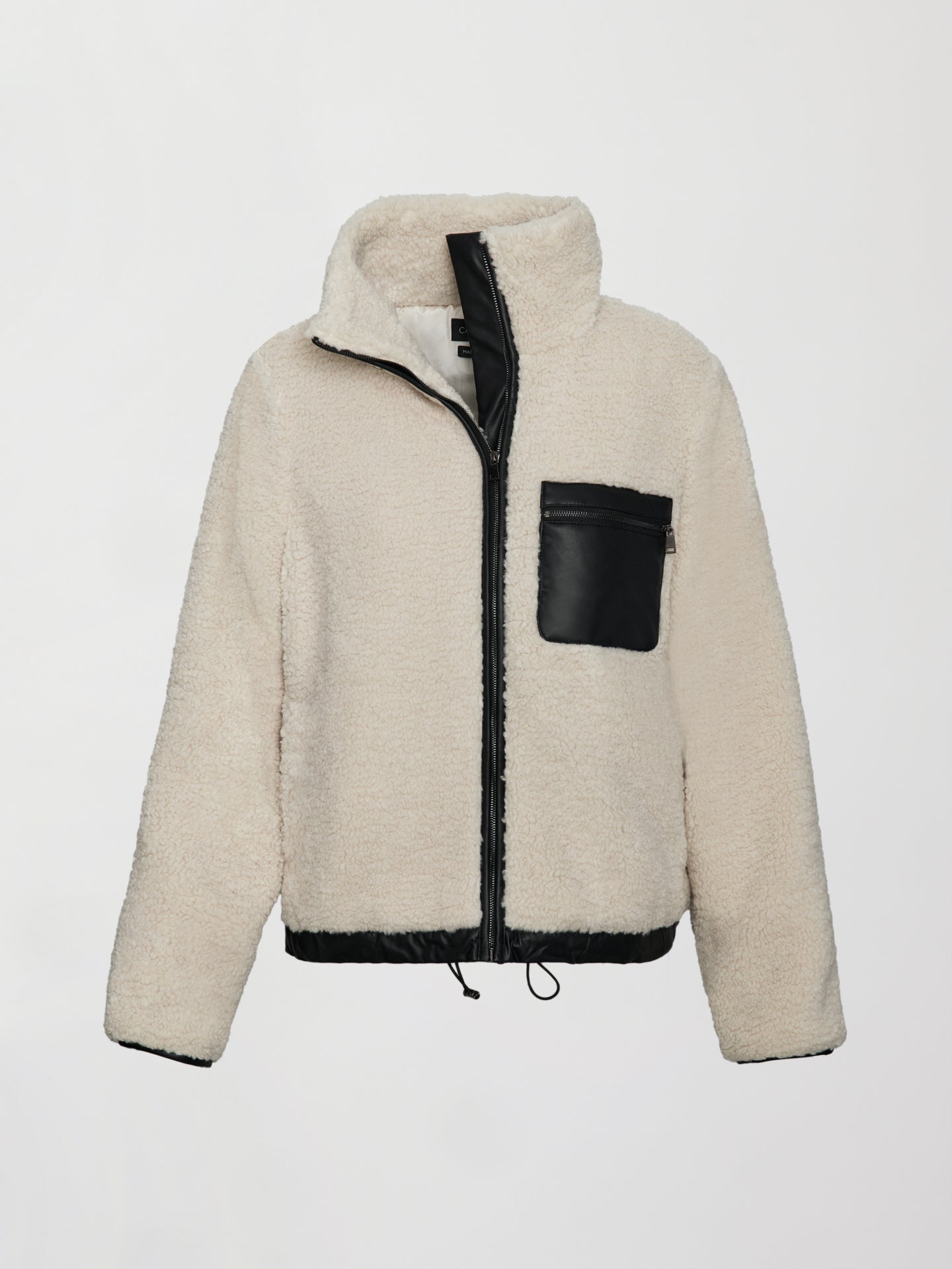 Carbon38 | Faux Leather Sherpa Jacket - Natural