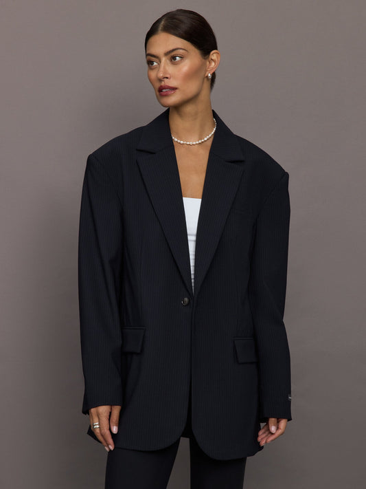 Carbon38 | Yago Blazer - Navy Pinstripe