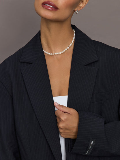 Carbon38 | Yago Blazer - Navy Pinstripe