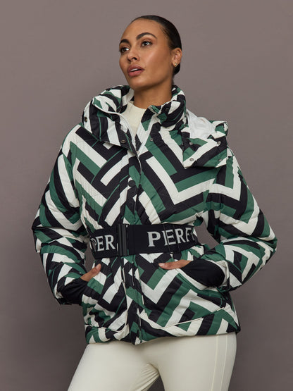 Carbon38 | Cortina Ski Parka - Waffle Print - Green