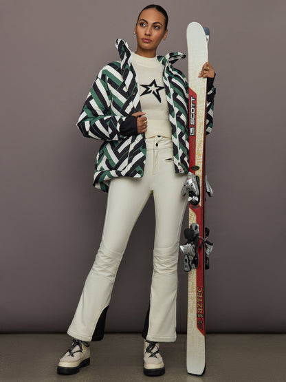 Carbon38 | Cortina Ski Parka - Waffle Print - Green