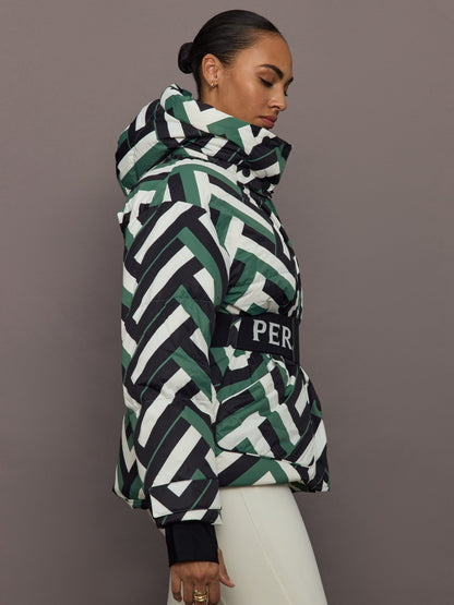 Carbon38 | Cortina Ski Parka - Waffle Print - Green