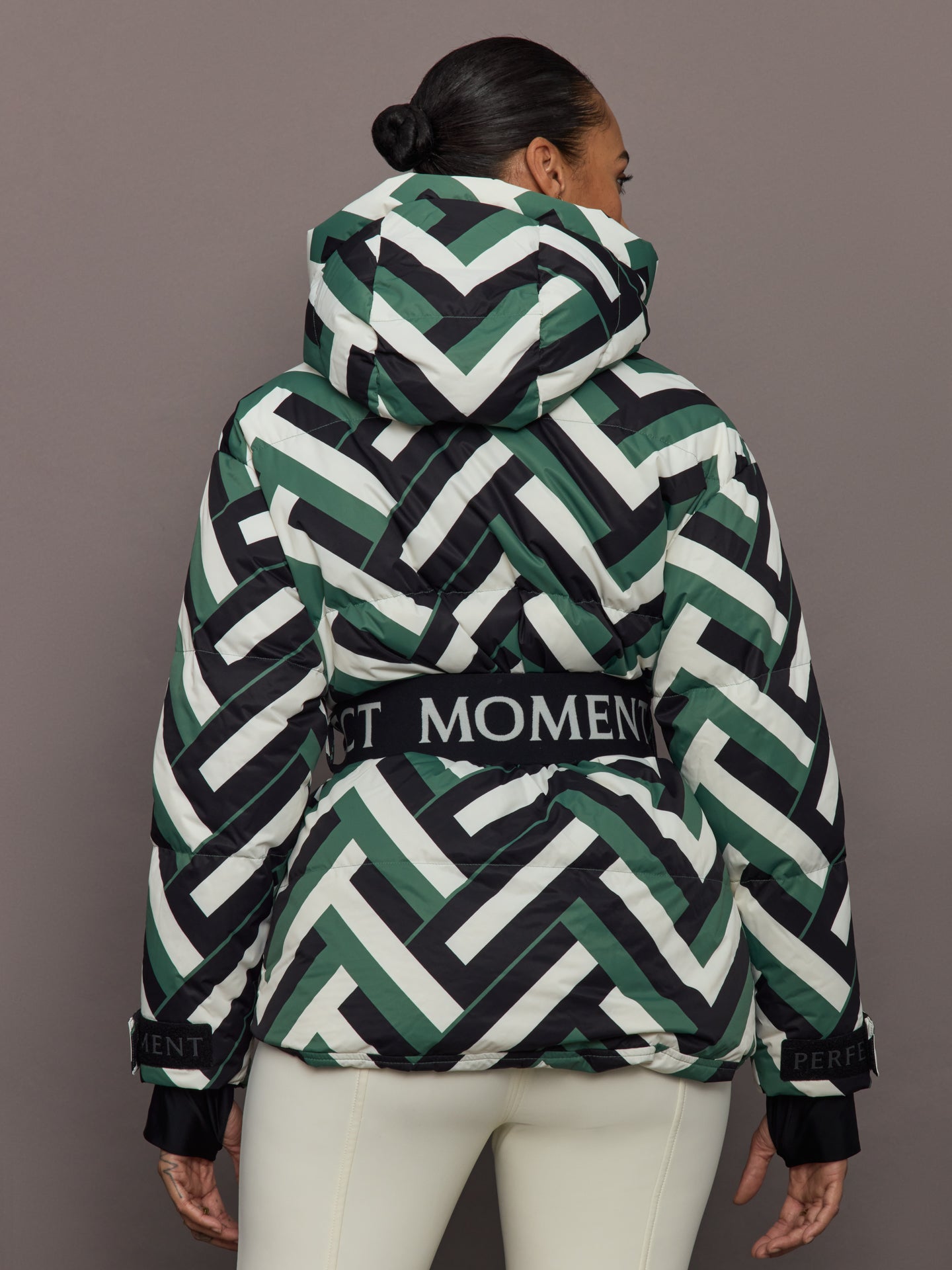 Carbon38 | Cortina Ski Parka - Waffle Print - Green