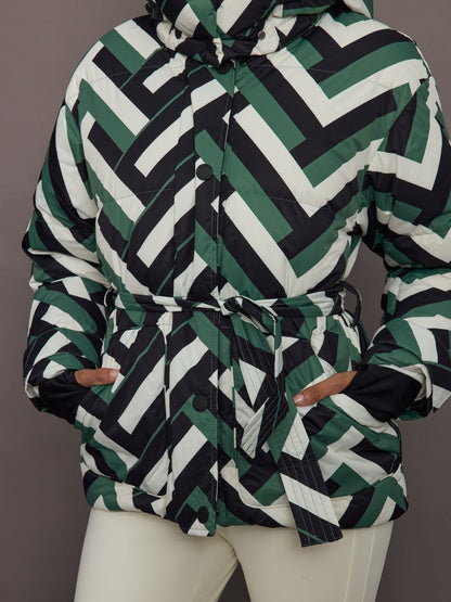 Carbon38 | Cortina Ski Parka - Waffle Print - Green